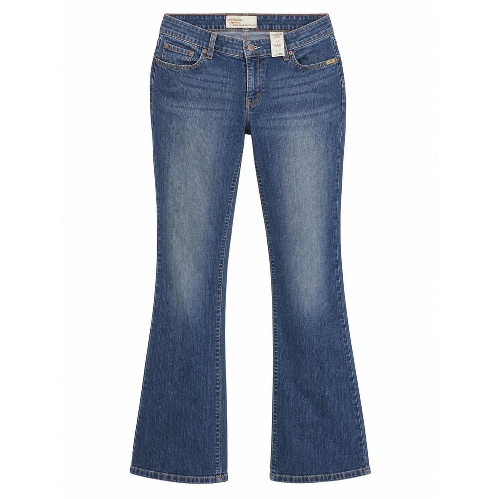 Levi Strauss Signature Womens Low Rise Bootcut Jeans Medium Wash Blue Denim